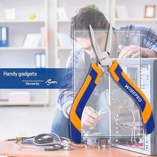 Miniatura 10 de Alicates de punta larga de 5 pulgadas con cortador lateral, para fabricación de joyas, reparación, con metralla de resorte cargada