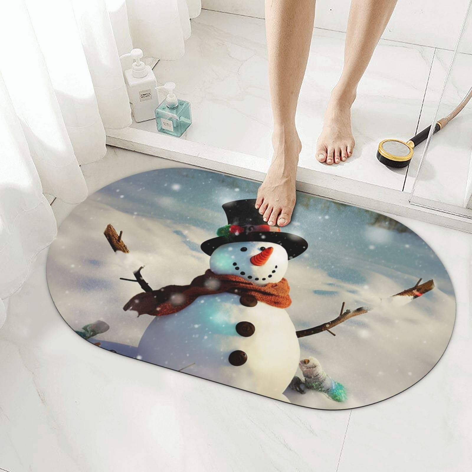 Tapis de bain en terre de diatomée anti-odeur et ultra absorbant 50 x 80