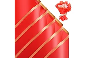 25 Red Flower Bouquet Wrapping Paper for Weddings and Birthdays