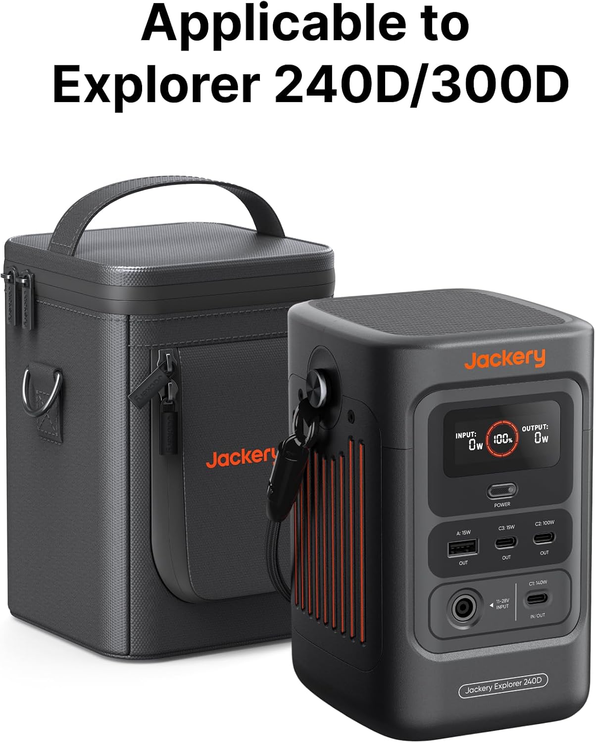 Jackery Carrying Case Bag (Mini) for Explorer 240D/300D Portable Power Station - Black (Power Station Not Included) image 2