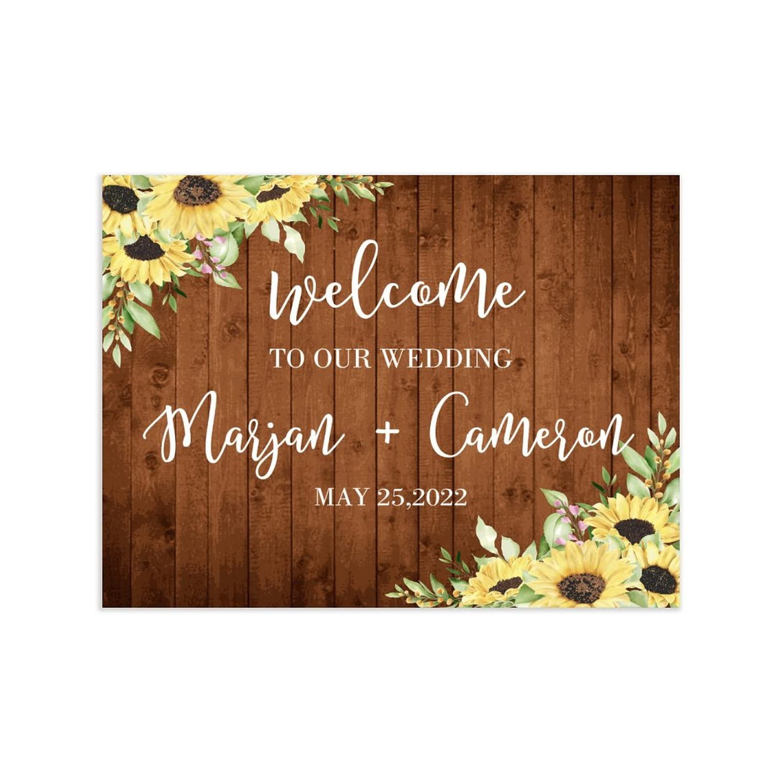 Personalisiertes Hochzeits-Willkommensschild Willkommen zu unserem Hochzeits-Holzschild inspirierende Hochzeitsbanner Dekor Holzschild Hochzeitsempfang Poster für Zeremonie Verlobung Party