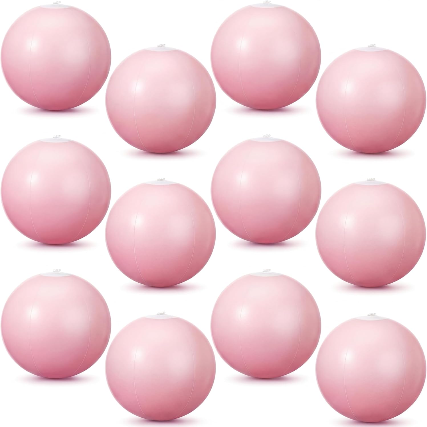 24 Pcs Pink Inflatable Beach Balls Bulk for Kids Large Blow up Beach Ball Pastel Pool Toys for Summer Swimming Pool Games Party Supplies Luau Birthday Decor (12.5 Inch)