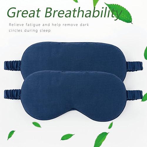 Miniatura 6 de HBHLFZ Paquete de 2 mascarillas para dormir, de fibra de bambú orgánica, protección para los ojos para dormir, sombra nocturna, viajes, para mujeres