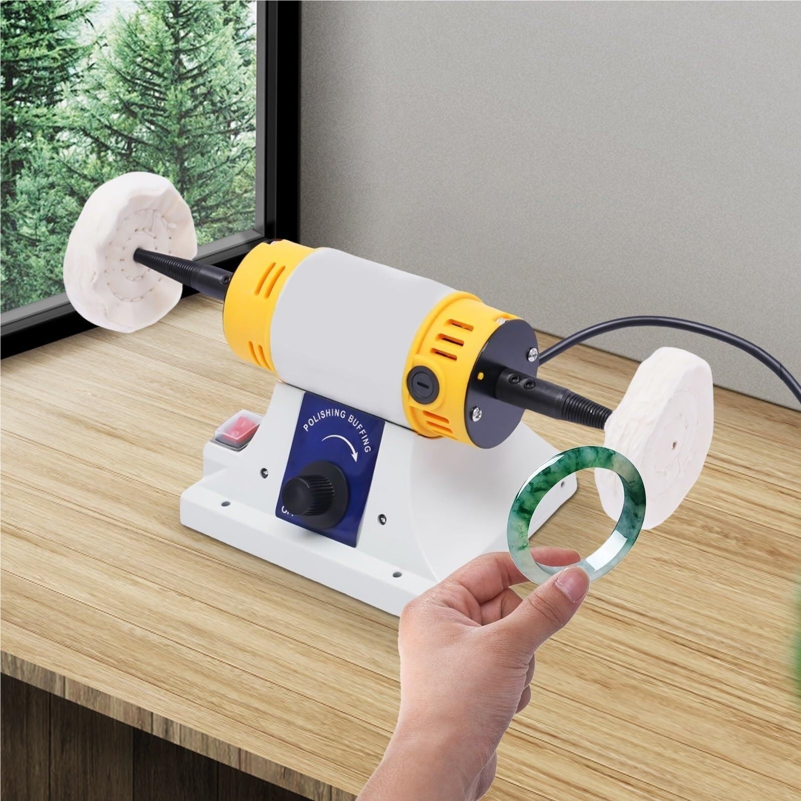 Amazon | バフ研磨機 ジュエーポリッシャーベンチ 2 輪布調整可能な
