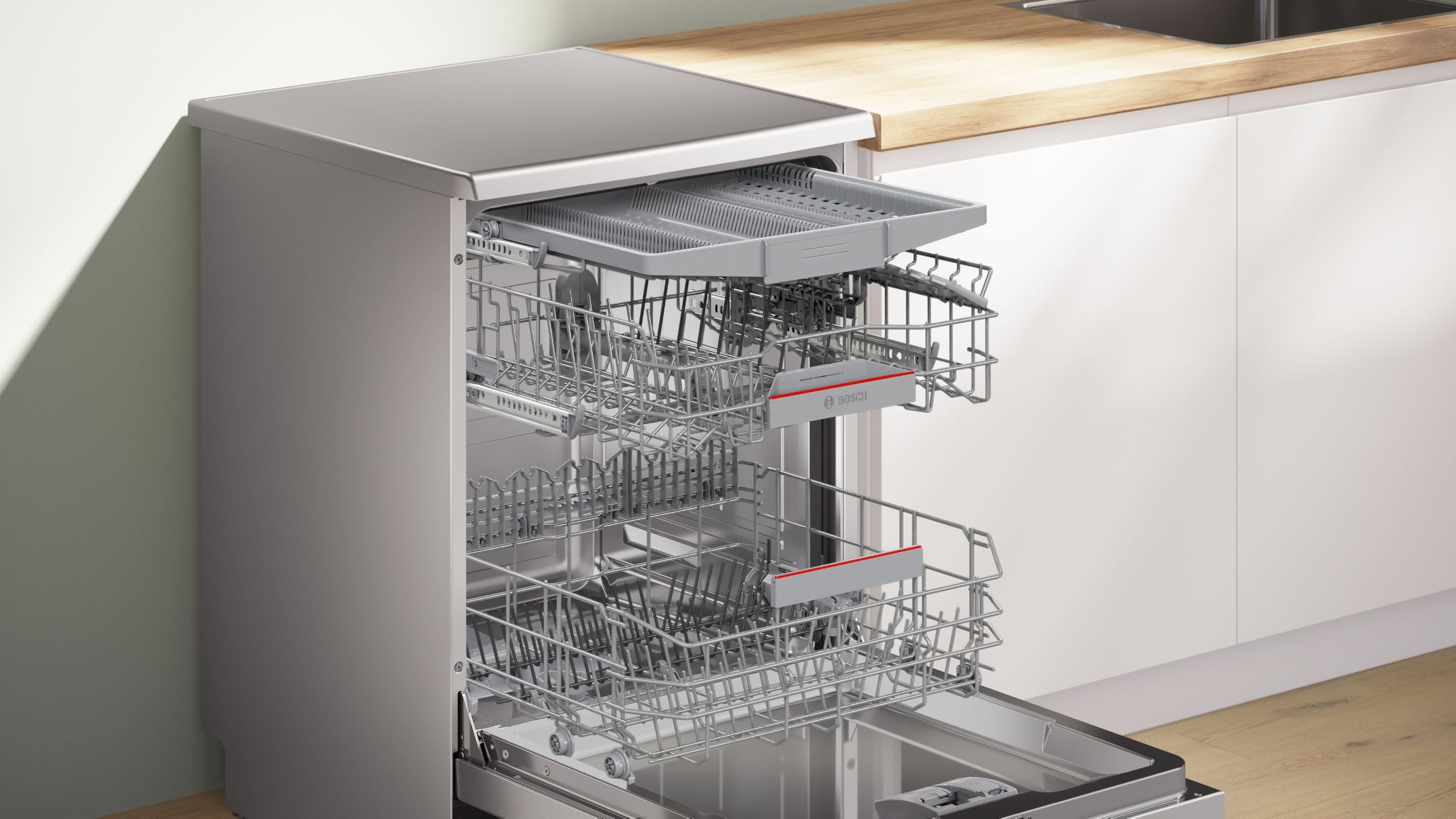 Bosch, Lavavajillas Libre instalación, Acero angihuellas, 60cm, SMS4ECI28E