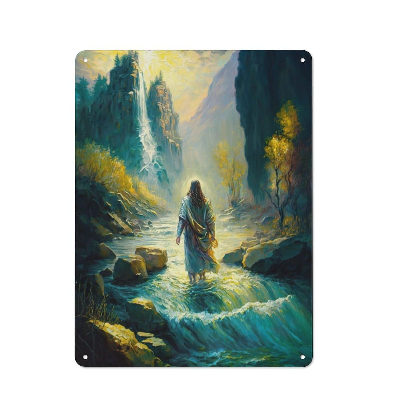 Junmoney Nature Of Jesus Rustic Tin Wall Plaque 40X30cm For Home Office Or Studio, For Garage, Workshop And Man Cave Decoration
