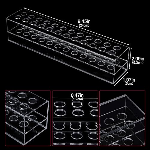 Miniatura 2 de Wiojtry Organizador de delineador de labios acrílico y organizador de delineadores de ojos, 24 lápices cosméticos estándar, estuche de exhibición de