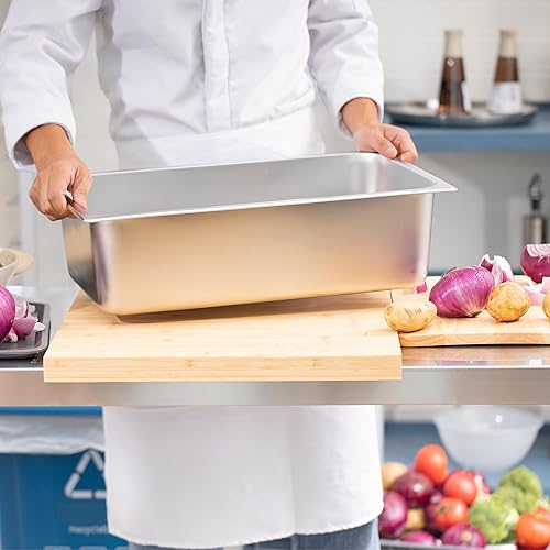 Miniatura 5 de EGGKITPO Sartén de acero inoxidable, paquete de 6 sartenes de 6 pulgadas de profundidad, bandejas de almacenamiento de alimentos de metal para