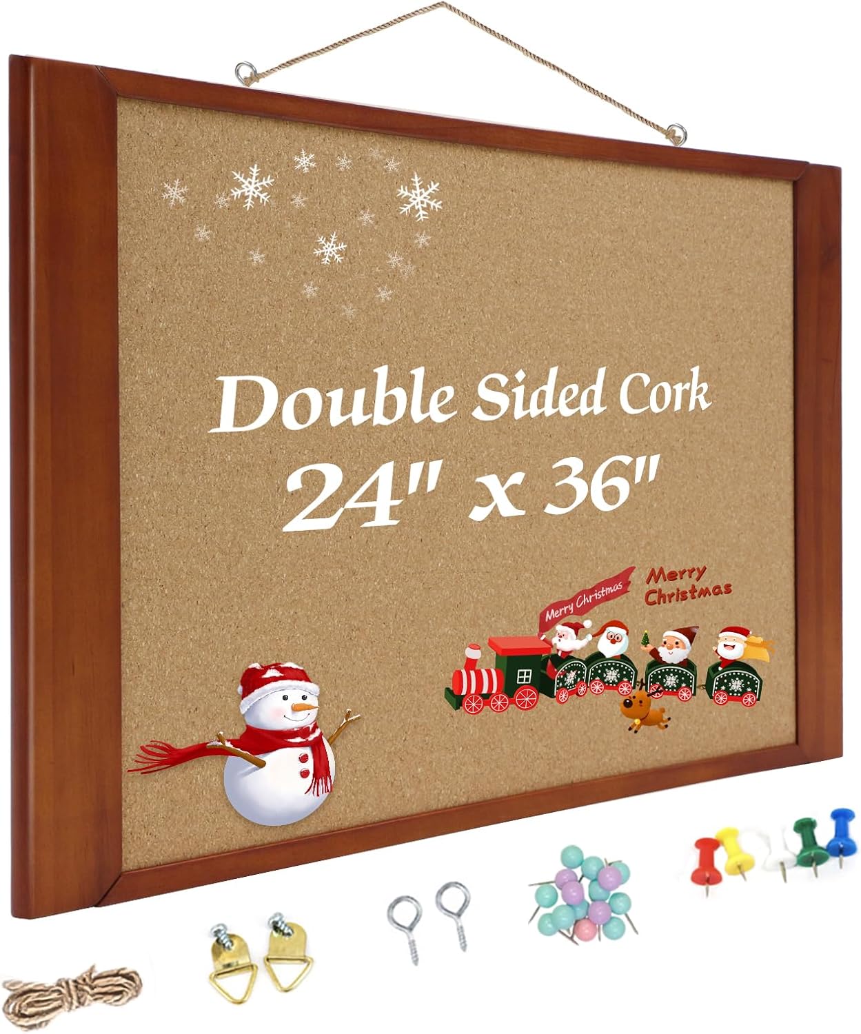 Cork Boards for Wall 24” x 36”, 1 Pack Extra Wide Wooden