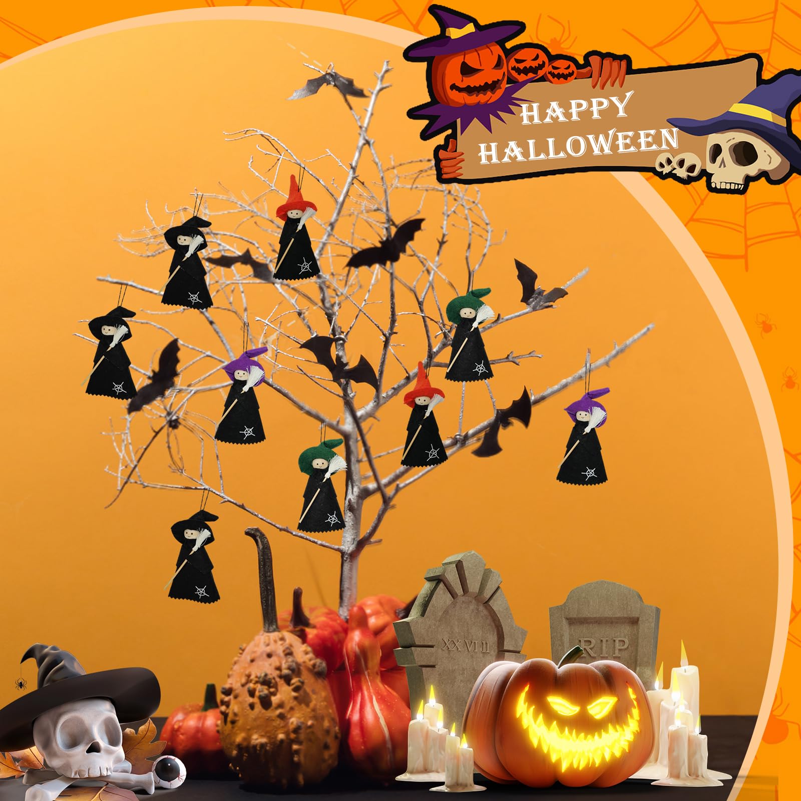 Amazon｜ElasignShopo 24個 ハロウィンオーナメント ツリー