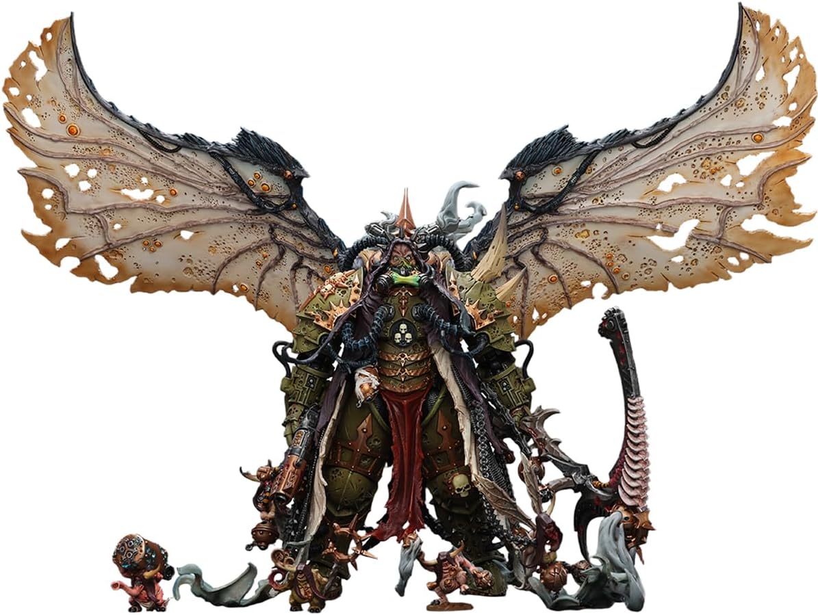 JOYTOY 1/18 Action Figure Warhammer 40K Mortarion,Daemon Primarch of Nurgle - with Ancient Weapons‘The Lantern' and ‘Silence' Collection Model Birthday Gift ! 15+Age 8.35inch JT02564