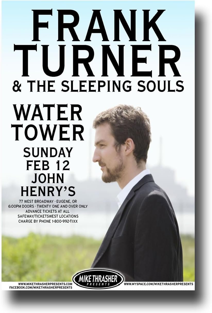 Frank Turner Poster - 11 x 17 Promo for a Concert for The Third Three Years" Album with The Sleeping Souls -- BluSky
