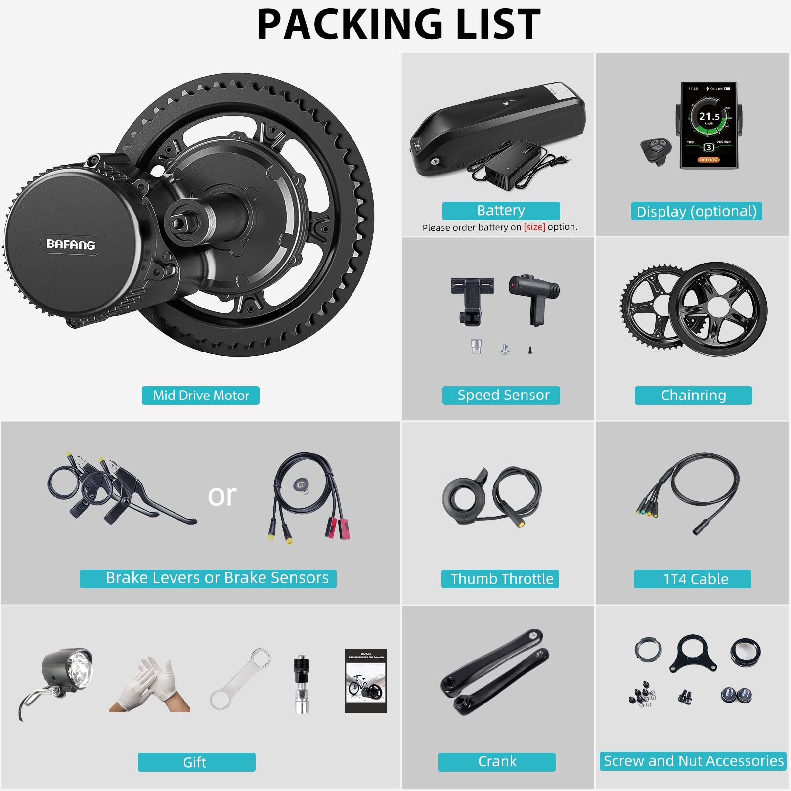 BAFANG BBS02 48V 750W Mid Drive Kit, 8Fun Bicycle Motor Kit with 500C LCD  Display \u0026 44T Chainring, Electric Brushless Bike Motor Motor para Bicicleta  for 68-73mm BB (NO Battery) : Amazon.com.au: