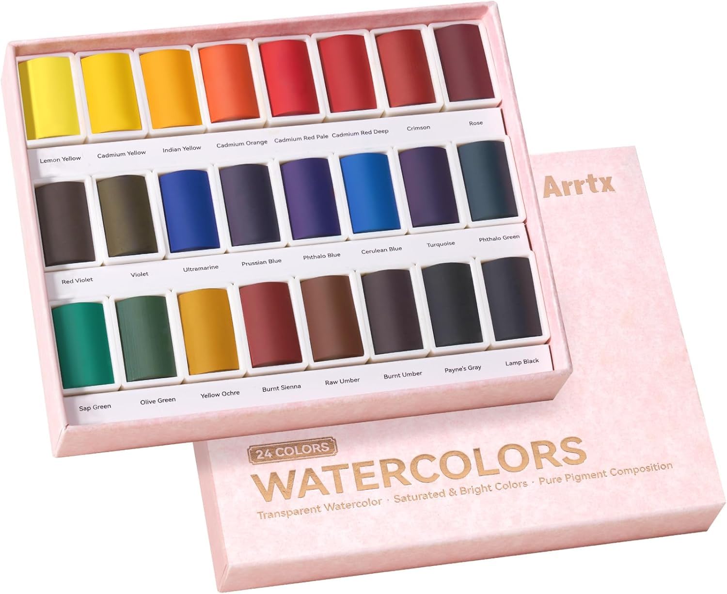 Arrtx 24 Colors Watercolor Paint Set with Rich Pigments - Intense Color Payoff & Excellent Mixing - Ideal for Artists Beginner-picture-21
