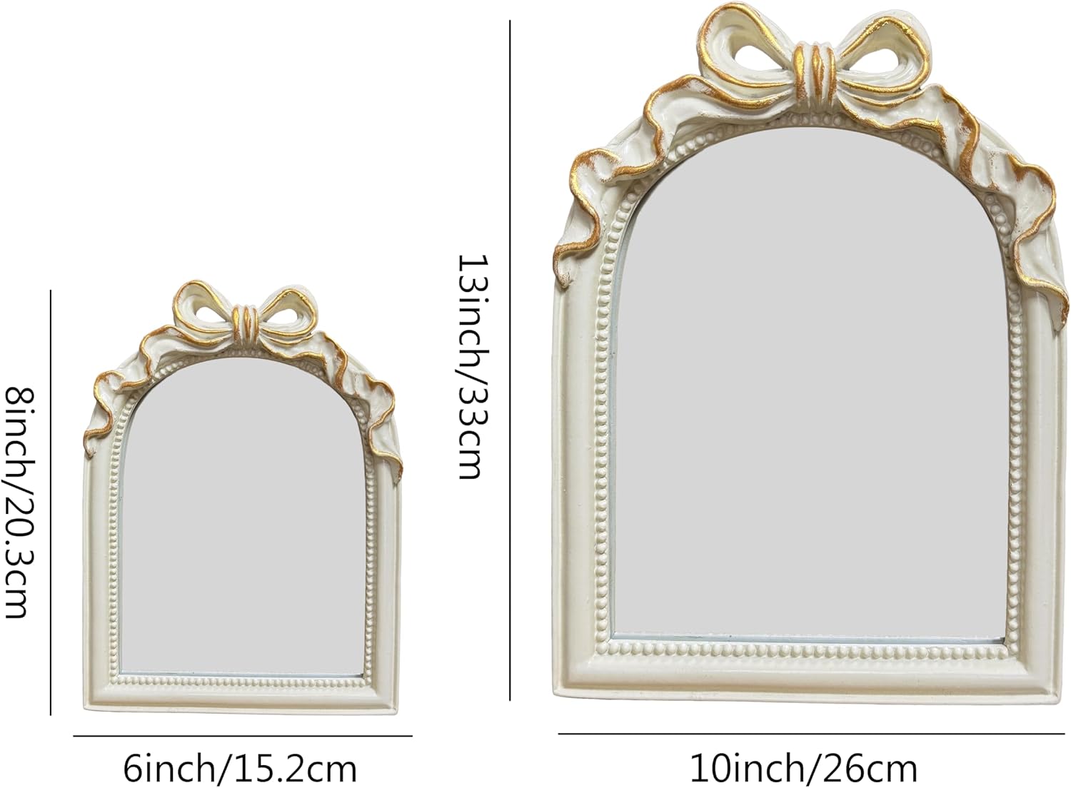 Vintage Carved Resin Desk Mirror - 8x6Inch Decorative Vanity Mirror for Makeup, Dorm, Bedroom & Tabletop Deco image 2