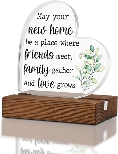 TRCENDE Placa de acrílico retro, regalo de inauguración de la casa para mujeres, parejas o apartamentos nuevos, decoración de escritorio de oficina