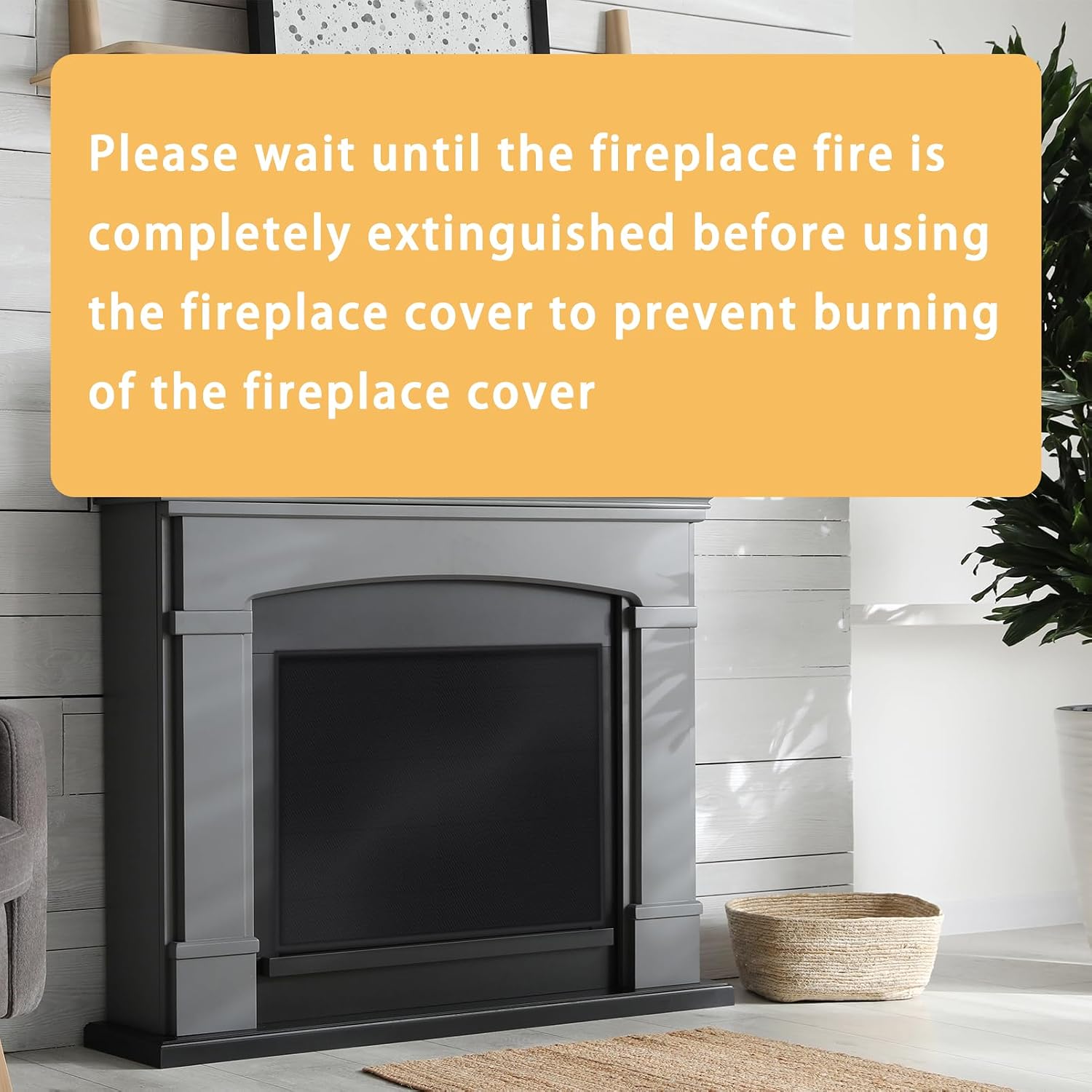 JUIN Magnetic Fireplace Cover Indoor: 39×32 Fire Place Blanket for Brick/Gas Fireplace - Magnet Fireplace Mat Air Blocker Proof Screen for Heat Loss Living Room Insulation