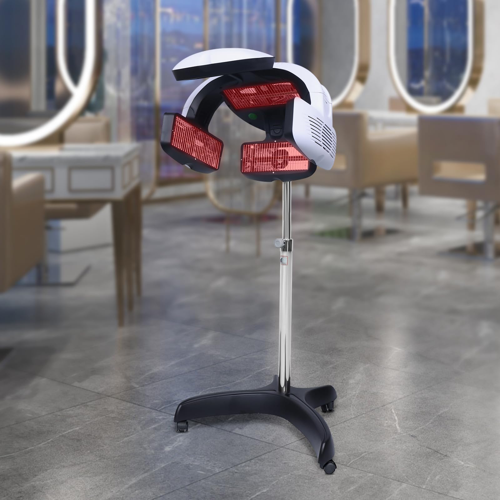 Trockenhauben für Haare, 220V 800W 5 Kopf Infrarot Friseur Trockenhaube mit Standfuß, Haartrockenhaube für Gestreifter Dauerwelle, Entfärbung, Färben, Pflege und Trocknen