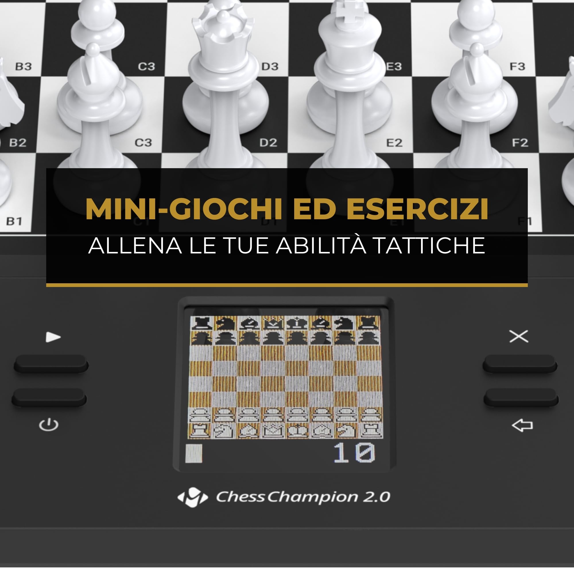 MILLENNIUM M808 ChessChampion 2.0- Il vostro allenatore di scacchi intelligente con consigli, suggerimenti di mosse e mini-giochi - Ideale per tutte le età, dai più giovani ai più anziani