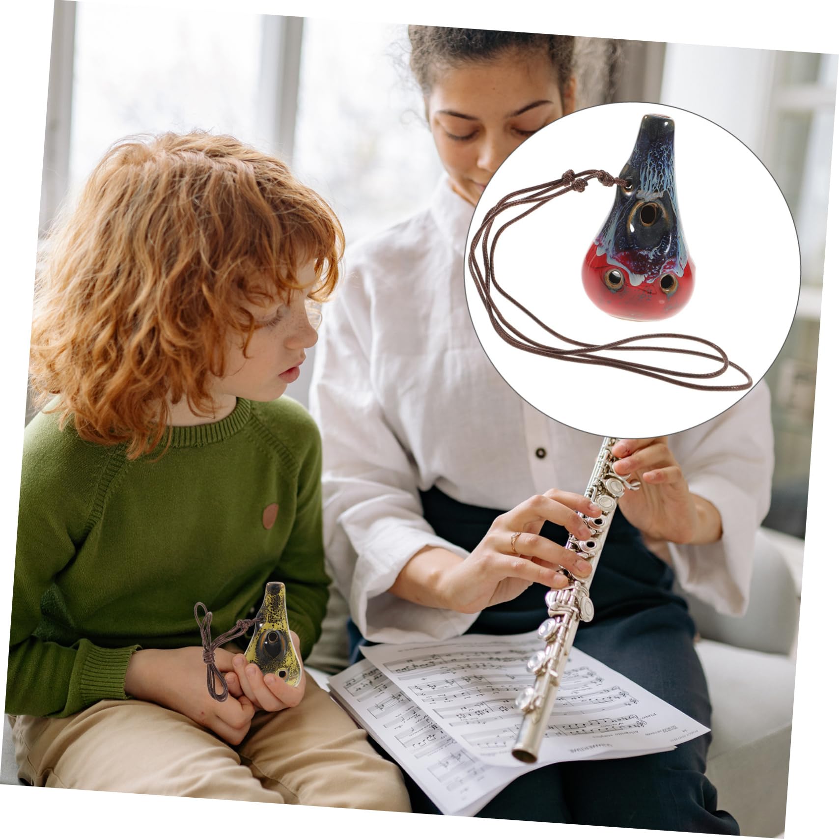 FUNOMOCYA Musical Ocarina Instrument for Beginners Portable Ceramic Wind Instrument Random Colors Easy to Play for Music Lovers and Students for Learning and Practice