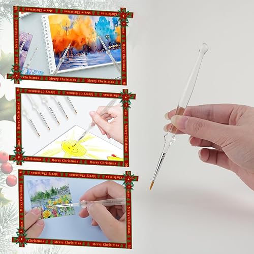 Miniatura 6 de Juego de 5 pinceles de pintura con microdetalles, pinceles pequeños de punta fina, pinceles de pintura en miniatura para detalles finos y pintura