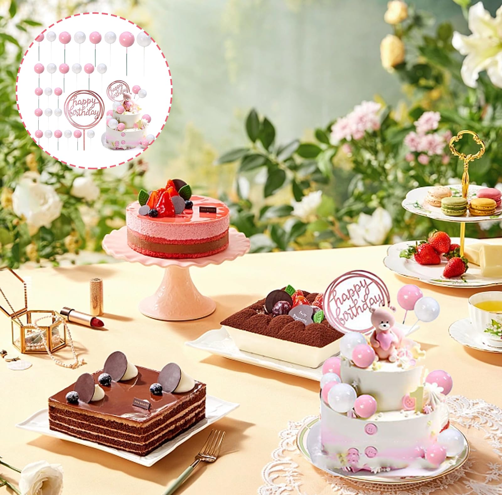 25 Pezzi Topper Foam Ball Torta, Decorazioni