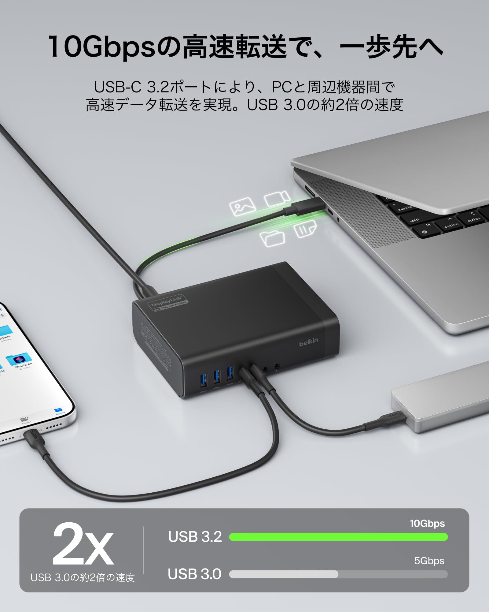 Amazon.co.jp: Belkin USB-C ドッキングステーション 16in1｜トリプル