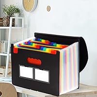 Vista 7 de CLOUDIA 24 Pockets Expanding File Folder, Accordian File Organizer, Expanding File Folder Expandable Cover, Portable Filing Box, Desktop Accordion