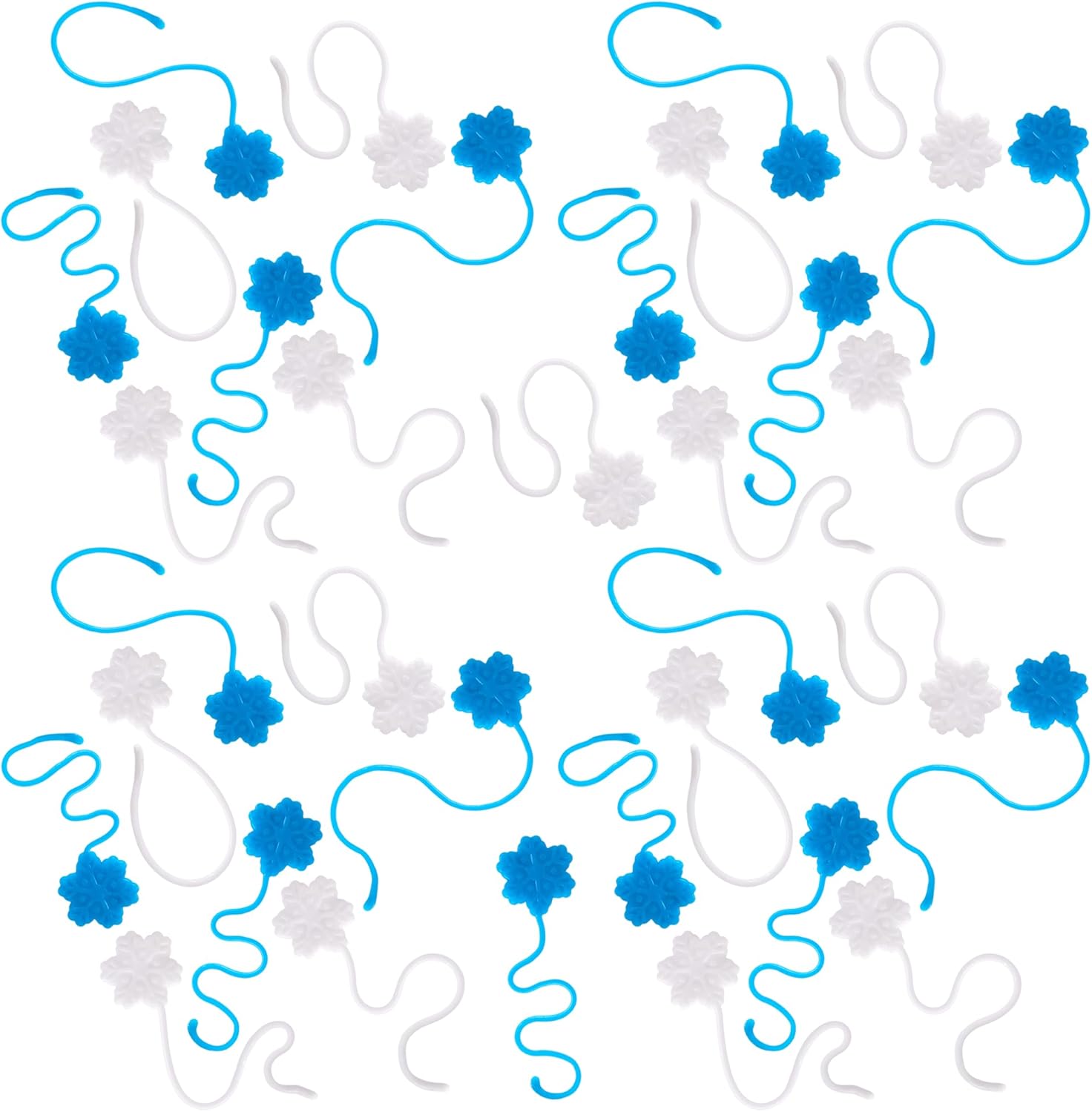 ArtCreativity Snowflake Sticky Toys for Kids - Set of 48 - Blue and White - Christmas Party Favors - Stocking Stuffer