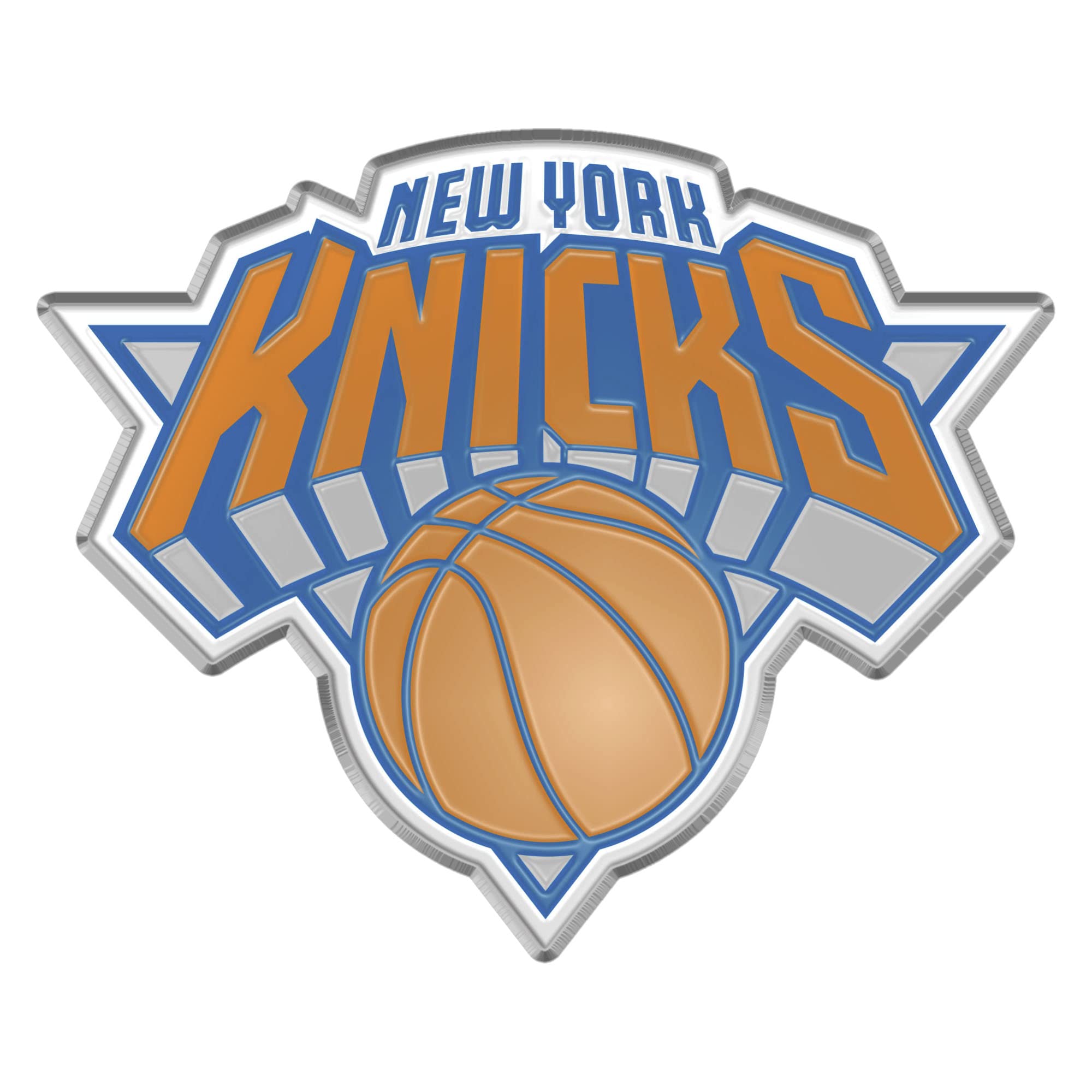 FANMATS 60436 New York Knicks Heavy Duty Aluminum Embossed Color Emblem