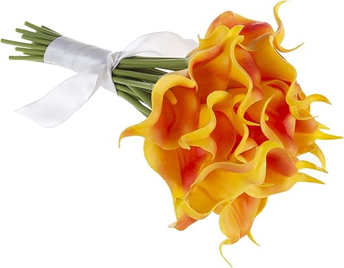 Miniatura 2 de Pure Garden - Lirio de llama artificial con tallos, flores falsas de tacto real para decoración del hogar, boda, noviababy shower, más, juego de 24