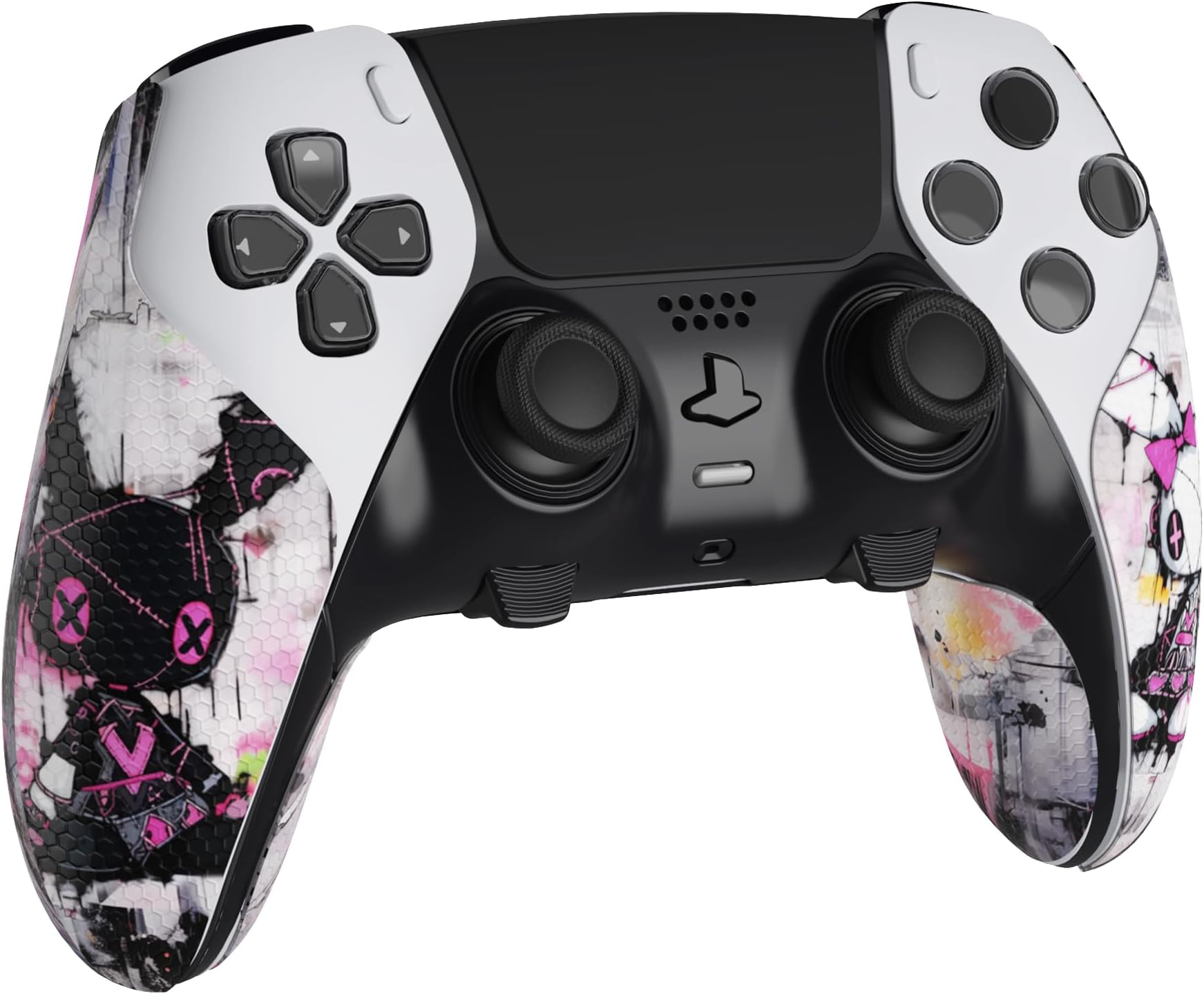PlayVital Controller Grip for ps5 Edge Wireless Controller, Textured Soft PU Handle Grips Anti Sweat Protector - Lovely Punky Bunny