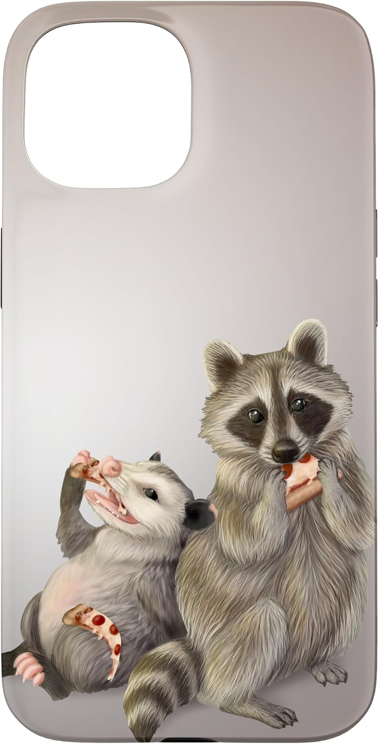 Racoon and possum eating pizza Case for iPhone 15 Pro Max