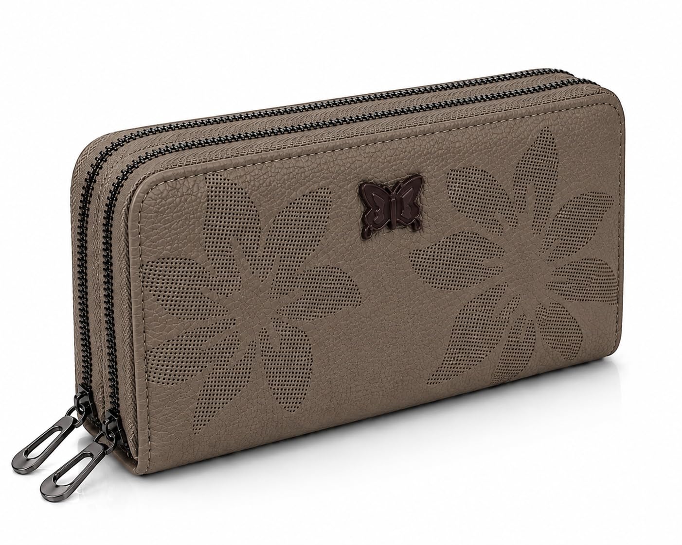 Valerie Women’s Zip Around Wallet with Wrist Strap, Green Khaki - Image 1