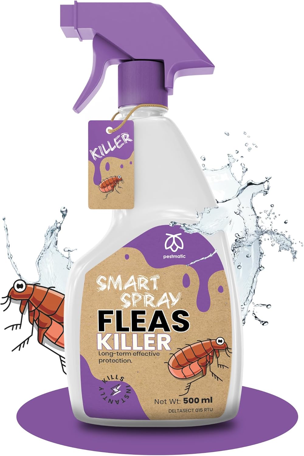 Pestmatic Flea Spray for the Home 500ml, Fast Acting Flea Killer Spray Treatment, Solution that