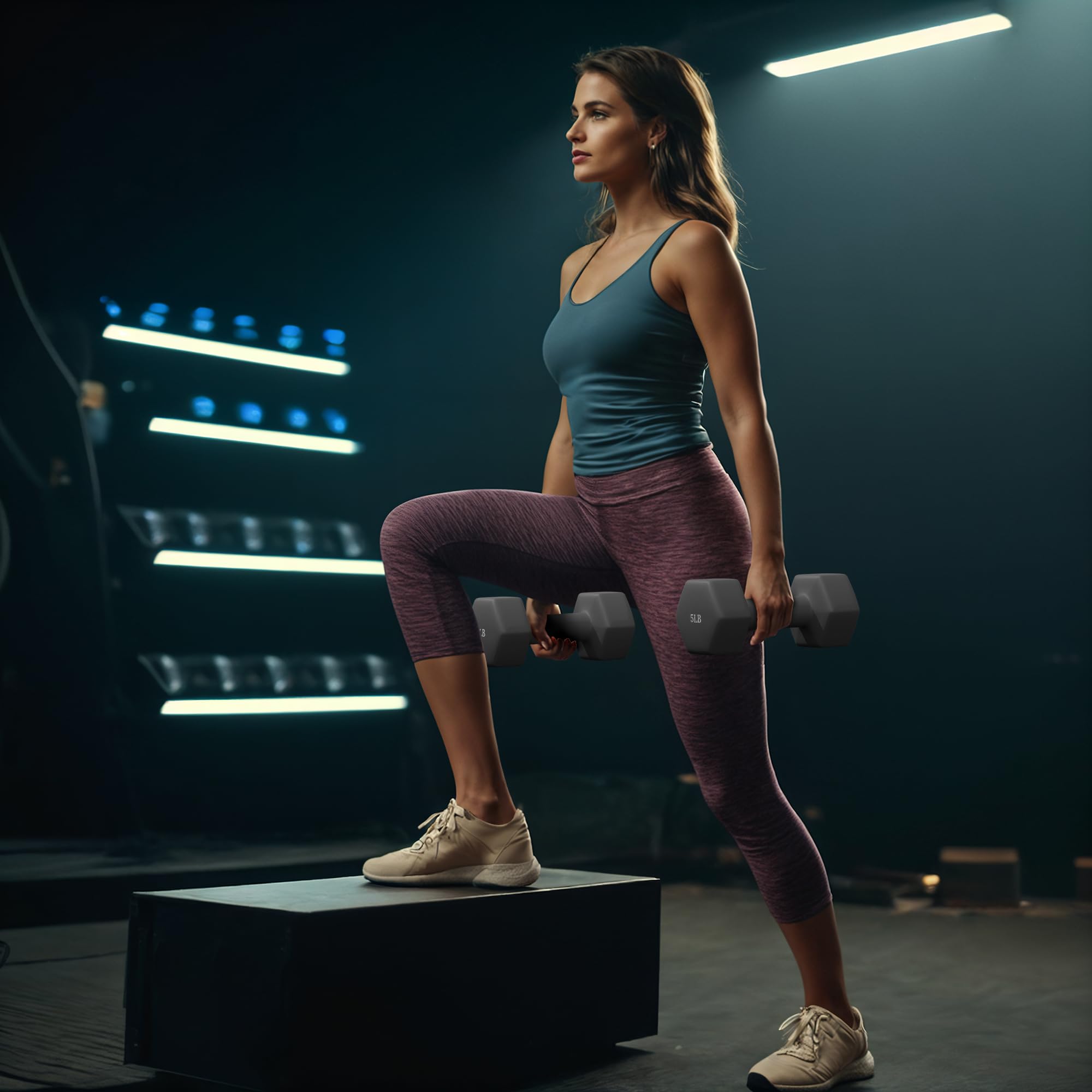 GRETERST Zestaw hantli powlekane gumą sześciokątne obciążniki dłoni ćwiczenia i fitness do ćwiczeń w domu siłowni treningów siłowych sprzęt do treningu siłowego