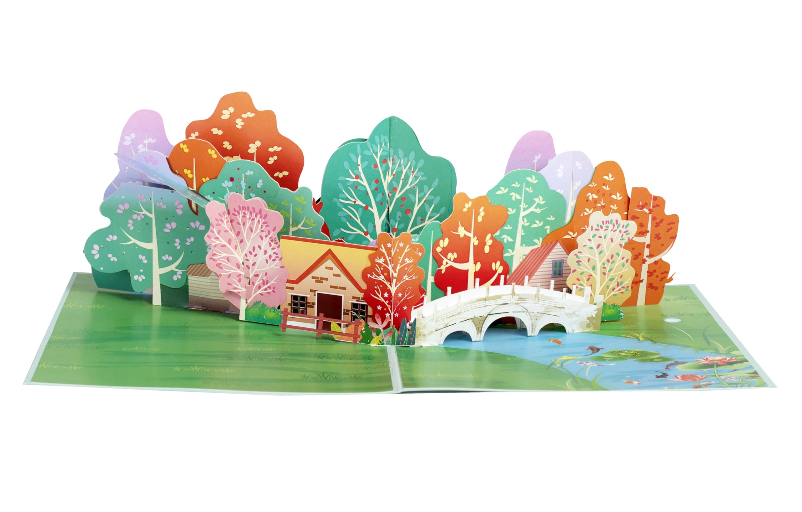 iGifts And Cards Tarjeta desplegable 3D Cozy Countryside Home, 6 x 8 pulgadas con tarjeta de notas, regalo perfecto de inauguración de la casa, cálida celebración de nuevo hogar, escena de naturaleza
