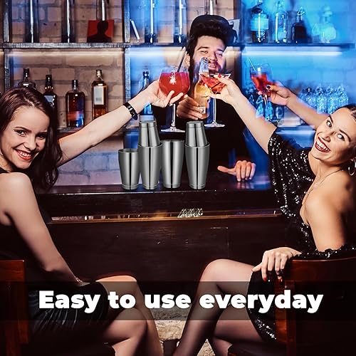 Miniatura 5 de Juego de 16 cocteleras profesionales Boston Shaker de acero inoxidable, mezclador de bebidas, herramientas básicas, juego de coctelera para