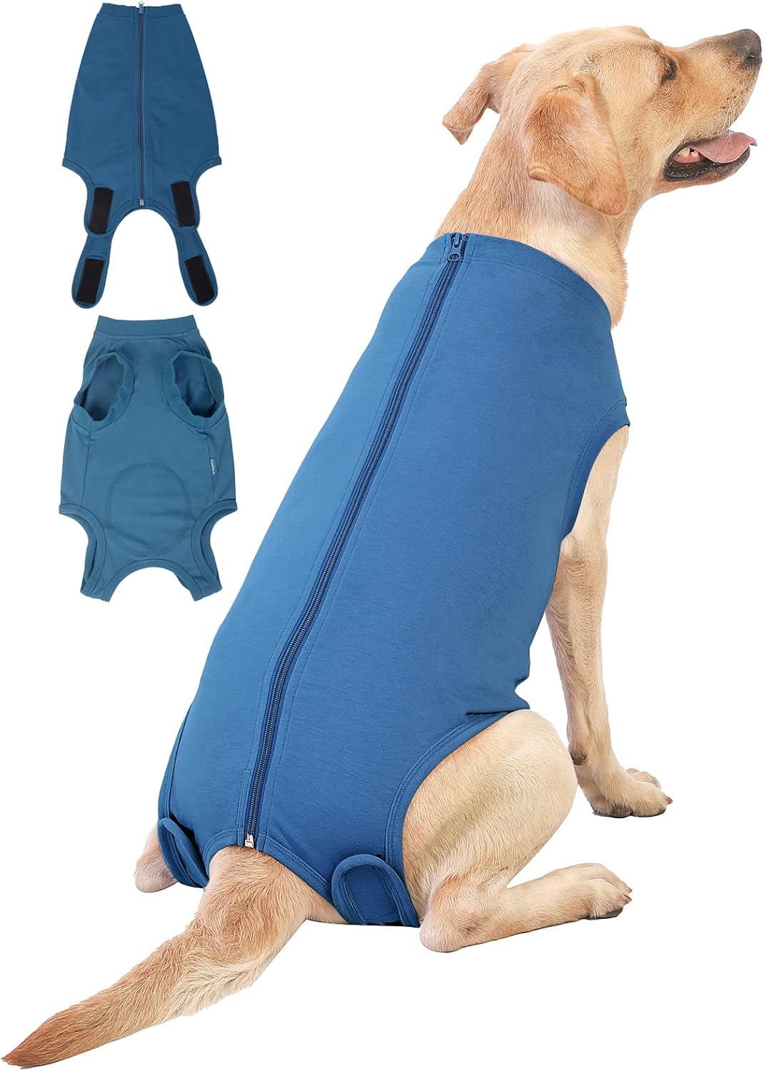 Dog Surgery Recovery Suit - After Spay, Abdominal Wounds Post Surgical Recovery, Anti Licking Breathable Dog Onesies for Small, Medium & Large Pet, Alternative Bandages Cone E-Collar 2XL(Back 21- 23" Chest 26- 28" Weight 57- 80lb) Blue