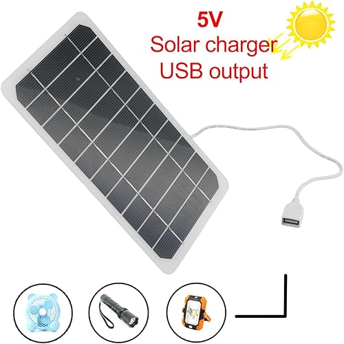 Miniatura 4 de Panel solar de 5V 10W para carga al aire libre portátil, silicio monocristalino con salida USB, diseño ligero y compacto para teléfonos, tabletas y