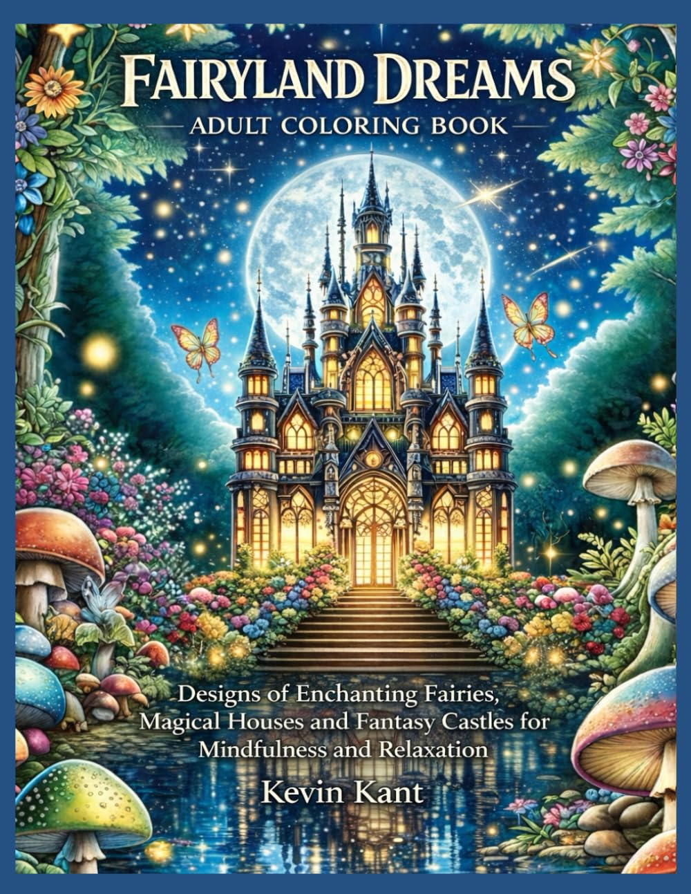 FAIRYLAND DREAMS – ADULT COLORING BOOK-Book 1: Fairytale Designs of Enchanting Fairies, Magical Houses and Fantasy Castles for Mindfulness and Relaxation