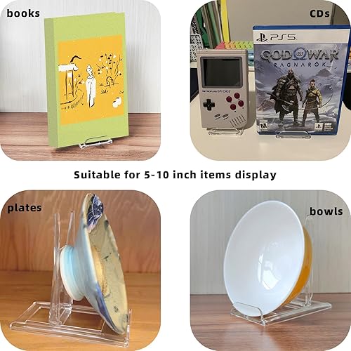 Miniatura 5 de Paquete de 10 soportes de acrílico ajustables para cómics, caballete transparente, soporte para coleccionista, para álbumes de obras de arte, CD,