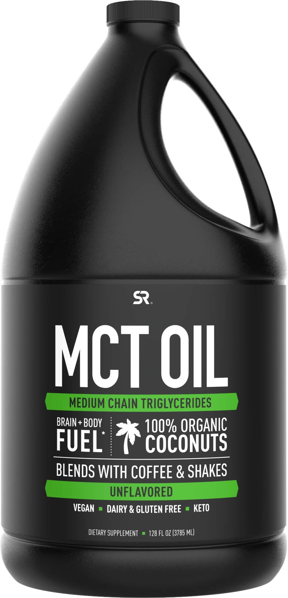 Sports Research Keto MCT Oil from Organic Coconuts - Fatty Acid Fuel for Body + Brain - Triple Ingre