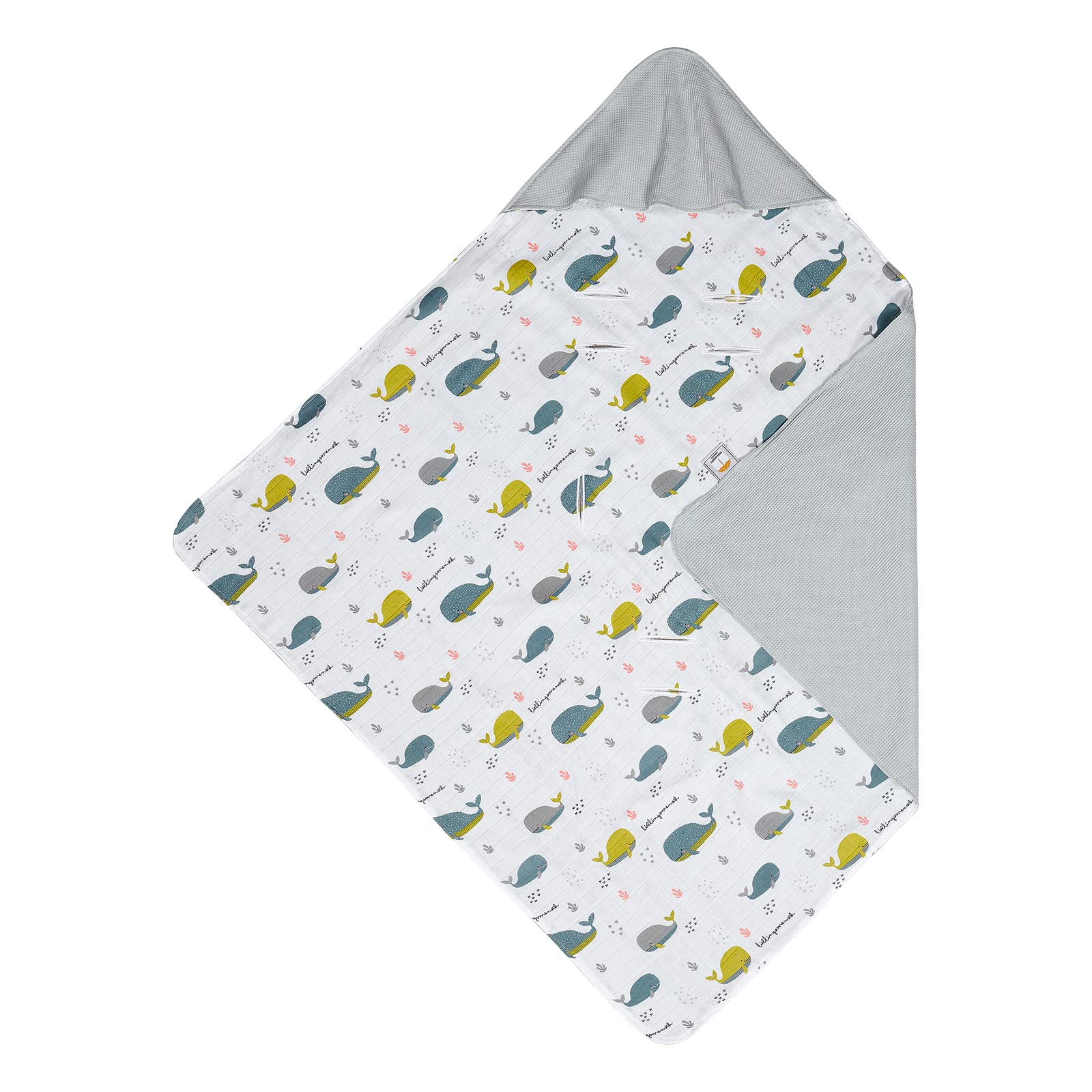 Coperta con scritta Lieblingsmensch, in 100% cotone biologico, 90 x 90 cm, coperta per passeggino, ovetto, universale, coperta double face, mussola e tessuto a nido d'ape.