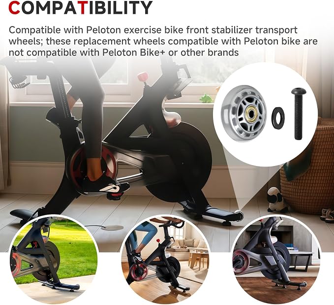 Kit 2 Ruedas Frontales para Bicicleta Peloton 2.72 pulgadas miniatura 3