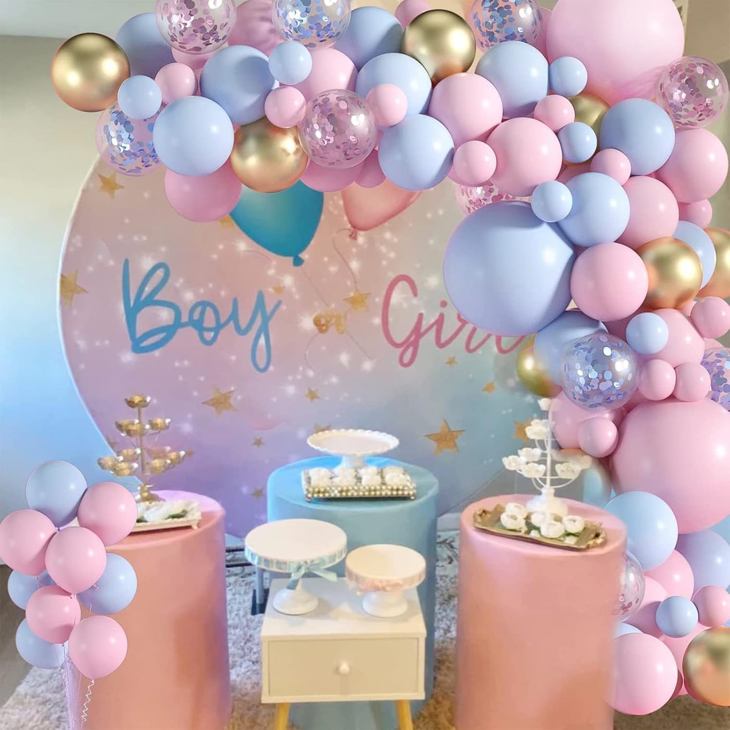 UPSHELL – Gender Reveal Balloons Pink and Blue Boy or Girl, Complete ...