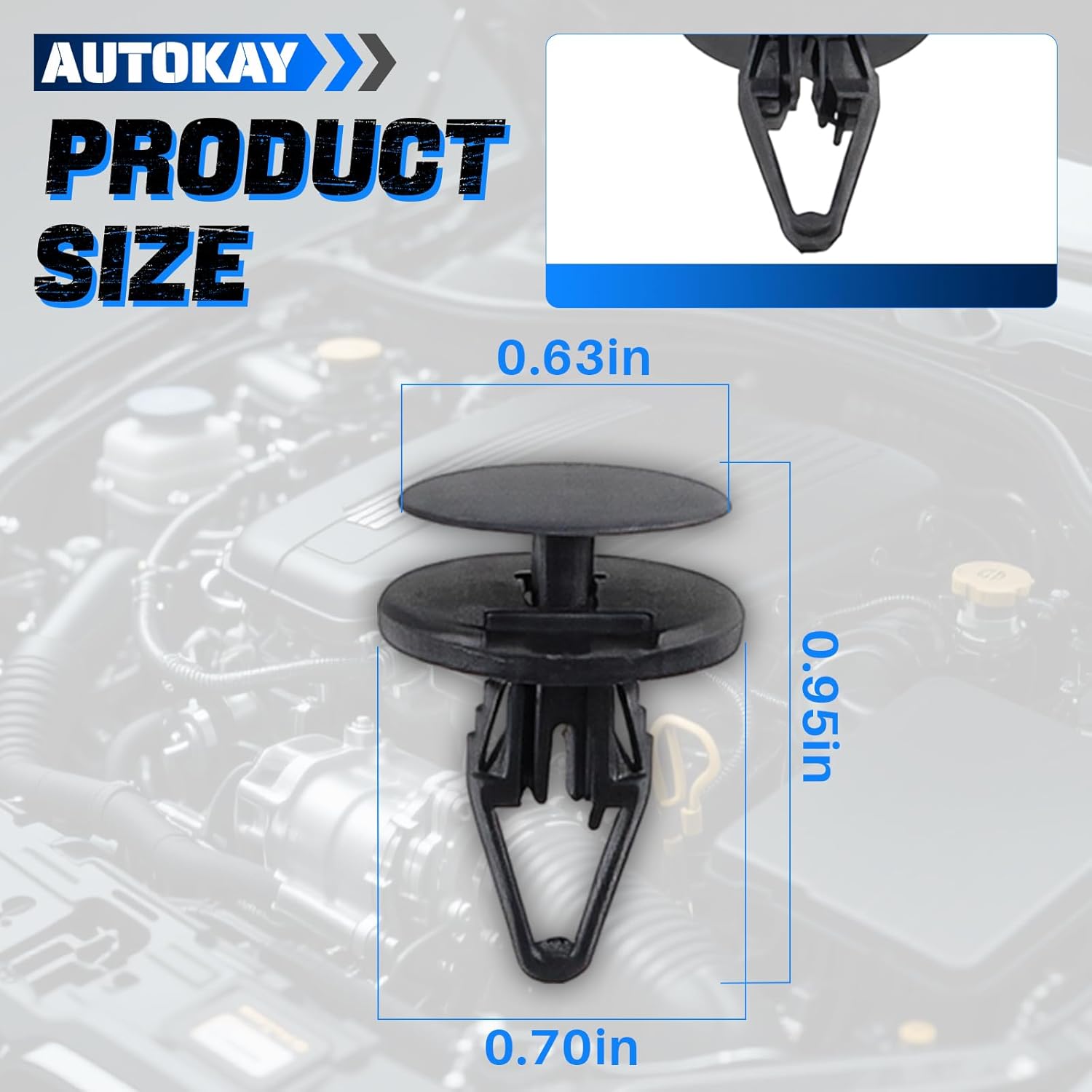 AUTOKAY 30 Pcs Bumper Fascia & Front Caliper Retainer Fasteners Clip Fits for GM 11589290 for Ford W714040-S300 for Chrysler 6509049-AA