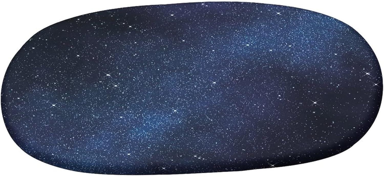 Oval Table Cover Fitted, Night Elastic Edged Polyester Table Cover,Space with Billion Stars Inspiring View Print Fitted Table Pad, Fits Oval Tables up to 42" x 68", for Kitchen Party Picnic Dining