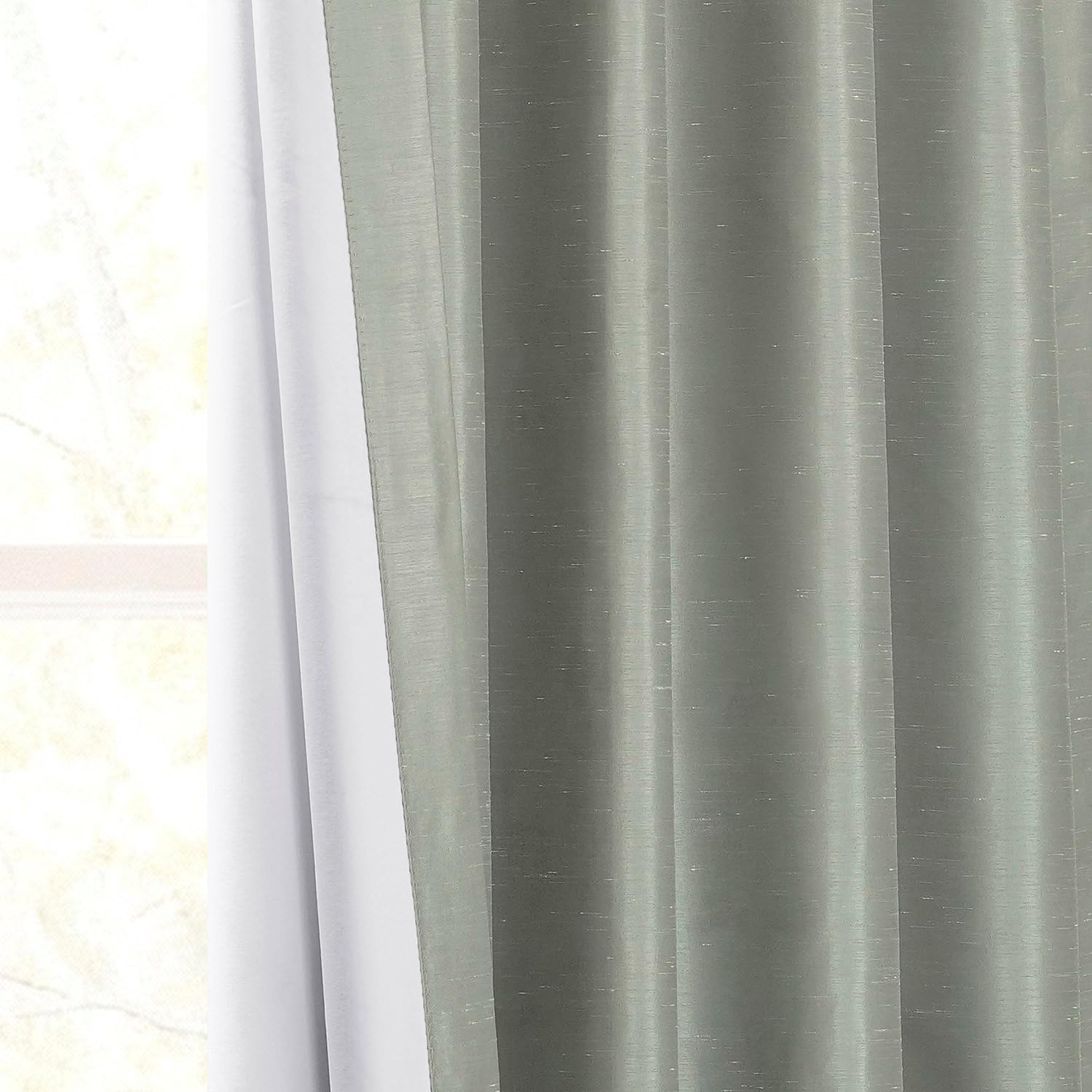 HPD Half Price Drapes Faux Silk Blackout Curtains 84 Inches Long for Bedroom & Living Room Vintage Textured Blackout Curtain (1 Panel), 50W x 84L, Silver