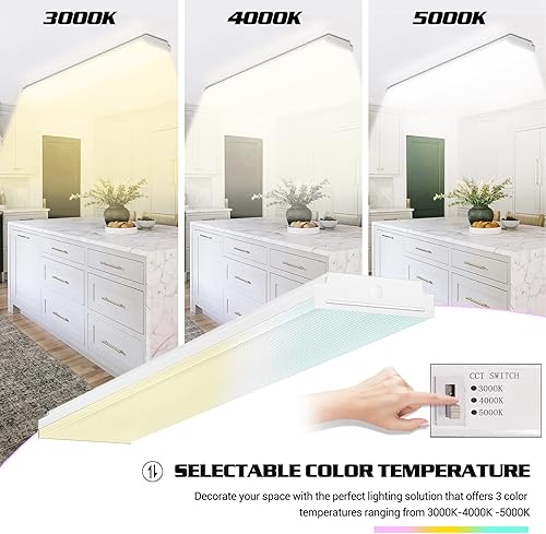 Miniatura 10 de FAITHSAIL Luz envolvente LED envolvente de 40 W, 4400 lm, 4000 K blanco neutro, luces de tienda de 4 pies para garaje, accesorios de luz LED de 48